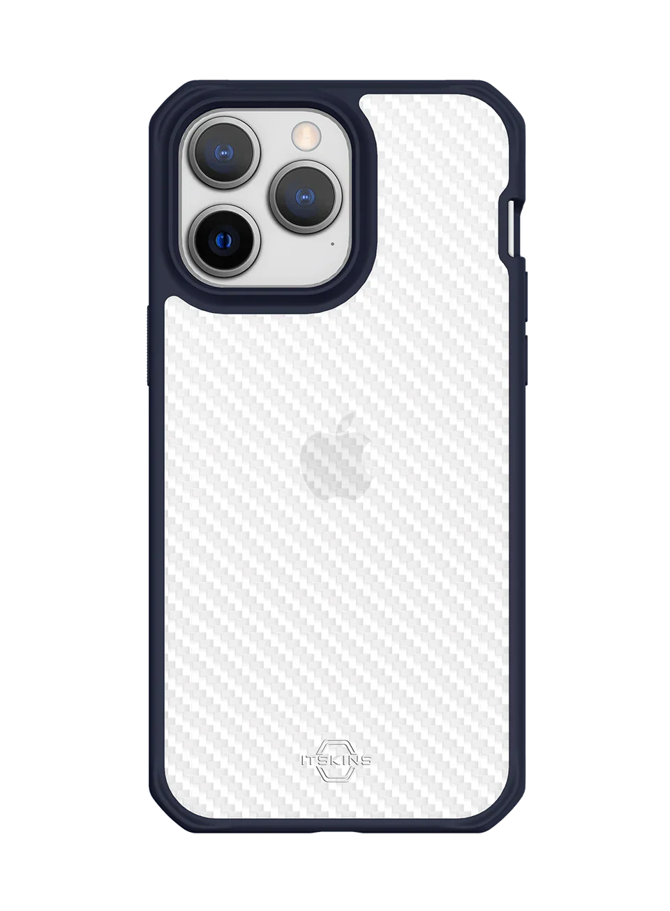 Itskins Hybrid Tek iPhone 14 Pro Max Case - Deep Blue And Transparent - Tashqila Itskins Hybrid Tek iPhone 14 Pro Max Case - Deep Blue And Transparent - Tashqila